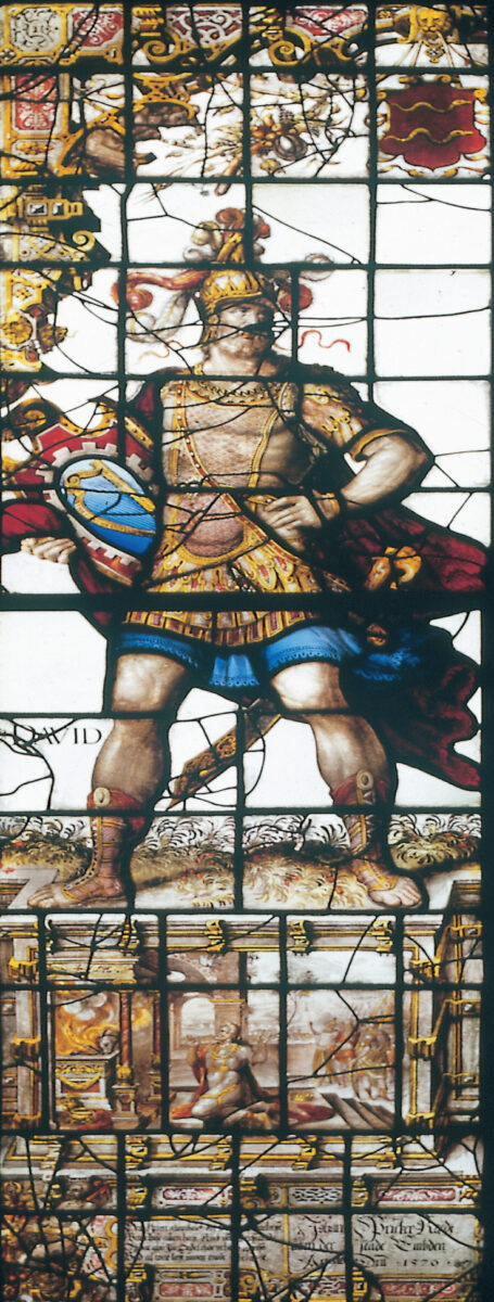 Emden Ostfriesisches Landesmuseum - Rathausfenster 1576 - David- nach der Restaurierung